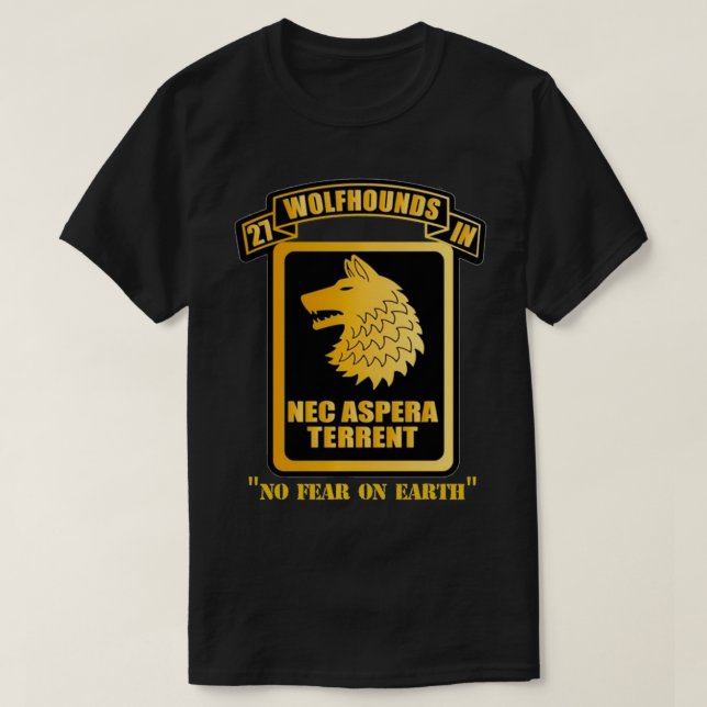 Wolfhounds Nec Aspera Terre T Shirt (Design framsida)