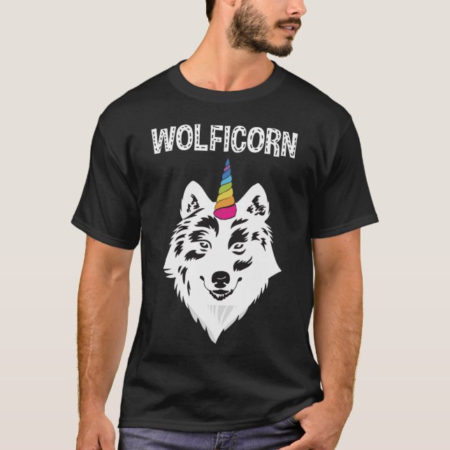 Wolficorn Unicorn för Party T Shirt (Framsida)