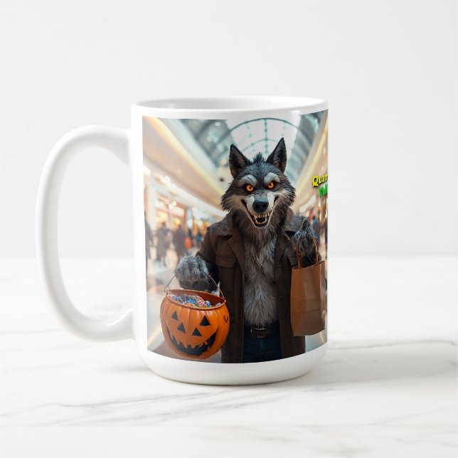 Wolfie Goes Shopping Mug Kaffemugg (Vänster)