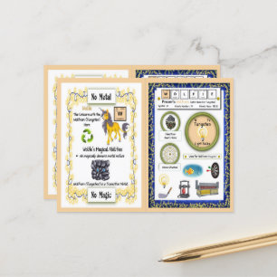 Wolfie - Tungsten Horn Unicorn Game Card Vykort
