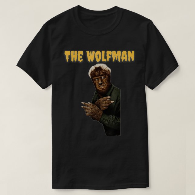 Wolfman, Classic Monster Movies, höger  T Shirt (Design framsida)