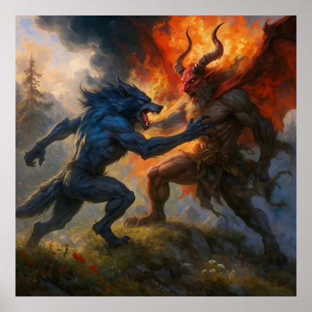 Wolfman Meets Krampus Poster (Framsidan)