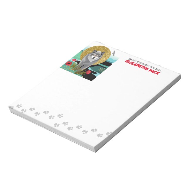 WOLFMOON AURA - anteckningsblock - anpassa text (Roterad)