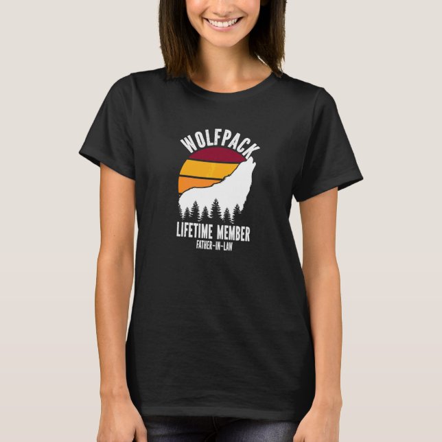 Wolfpack Livstidsmedlem Svärfar Vargfamilj T Shirt (Framsida)