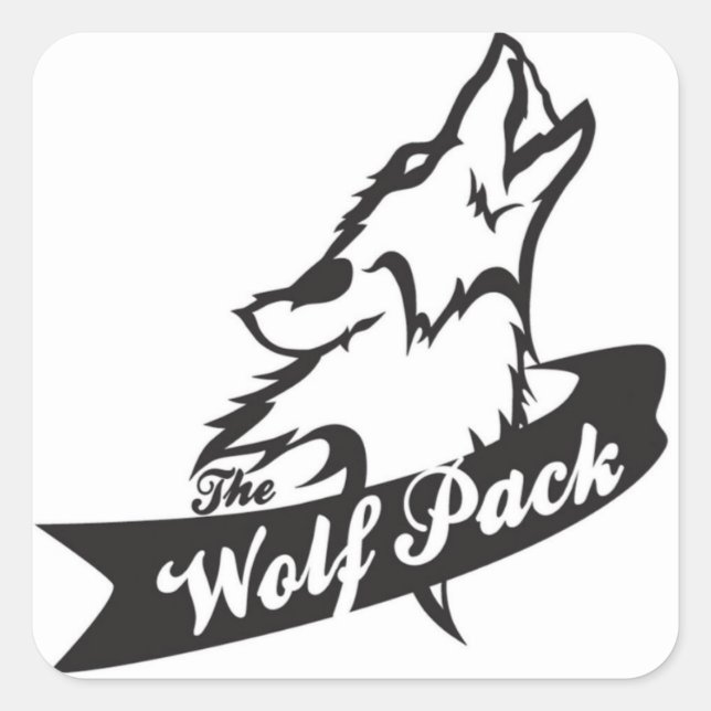 WolfPack Sticker Fyrkantigt Klistermärke (Framsida)