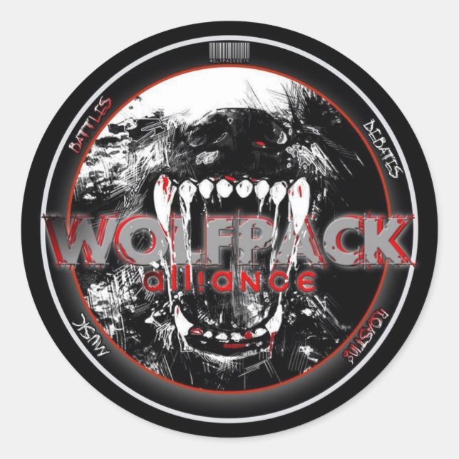 WolfPack Stickers Runt Klistermärke (Framsida)