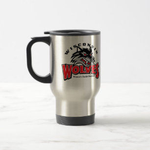 wolfs logotypen på rostfritt stål resemugg