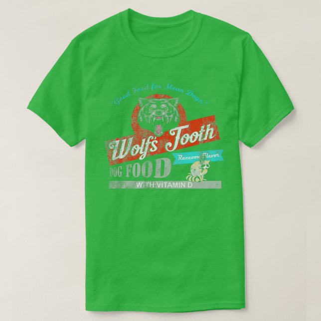 Wolfs Tooth Hund Food Distress s ONeck  T Shirt (Design framsida)