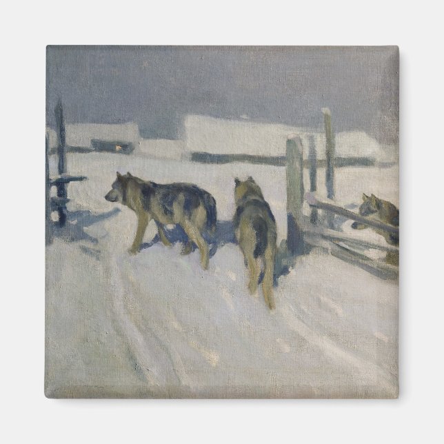 Wolfs, vinternatten, 1910 magnet (Framsidan)