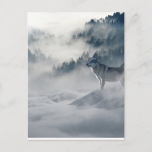 Wolfs Winter Art Photo Vykort