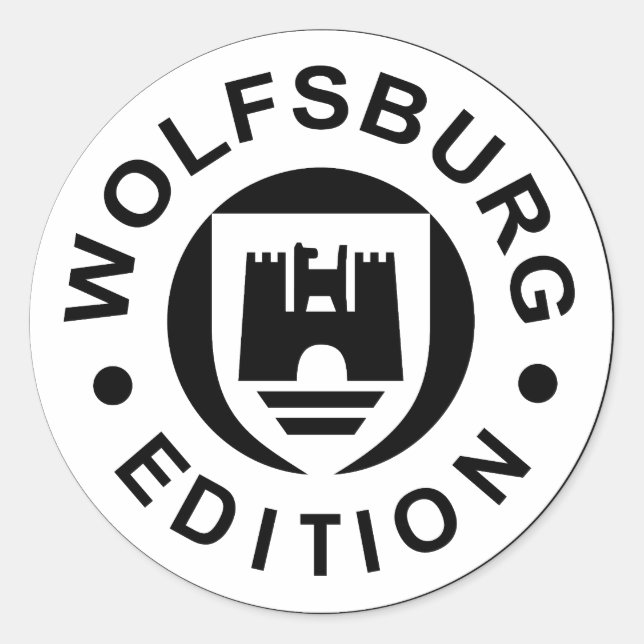Wolfsburg Edition (svart) Runt Klistermärke (Framsida)