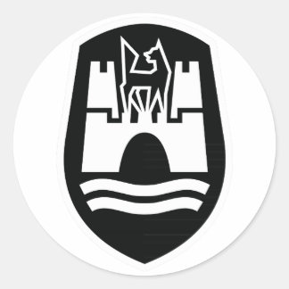 Wolfsburg Jackar av Arm (svart vitt) Runt Klistermärke