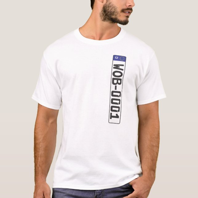 Wolfsburg registreringsskylt t-shirt (Framsida)