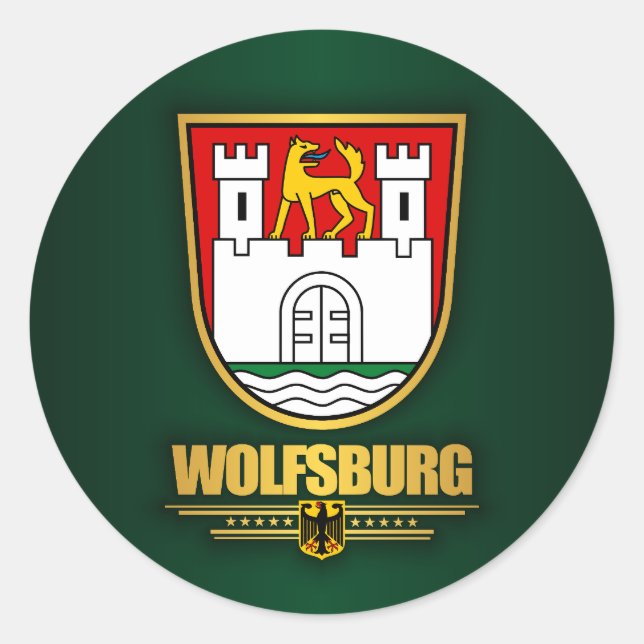 Wolfsburg Runt Klistermärke (Framsida)