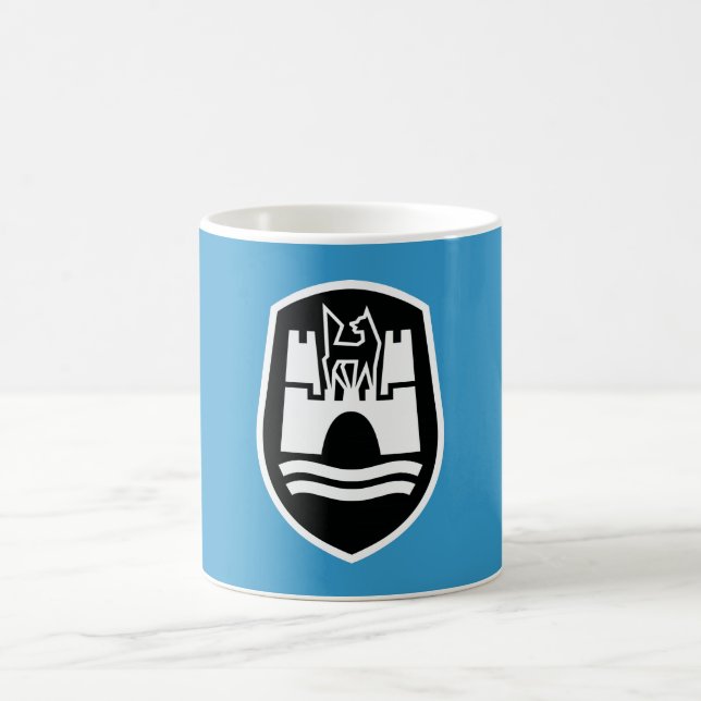 Wolfsburg vapensköld (svart vit) kaffemugg (Center)