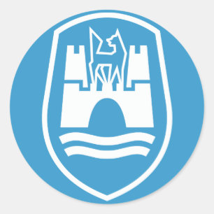 Wolfsburg vapensköld (vit) runt klistermärke