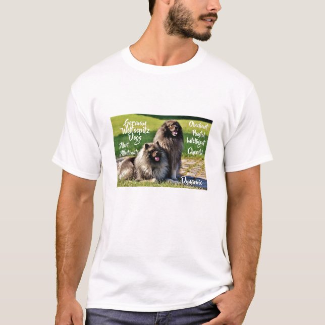 Wolfssprit-Keeshond Hundrasdrag T-Shirt (Framsida)