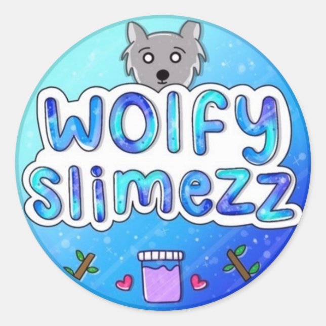 Wolfy Slimezz Runt Klistermärke (Framsida)