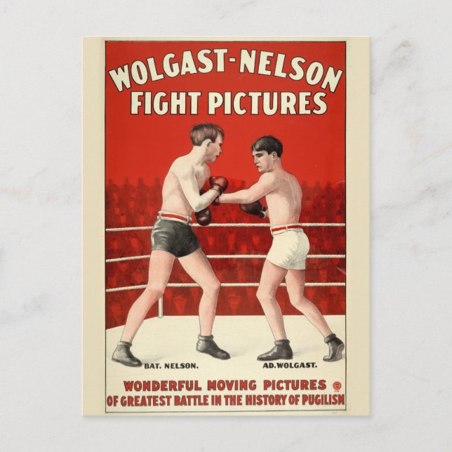 Wolgast-Nelson Fight Bilder - Restoration Poster Vykort (Framsida)