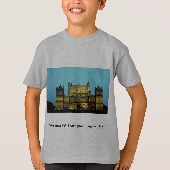 Wollaton Hall, Nottingham, England, Storbritannien T-shirt (Framsida)
