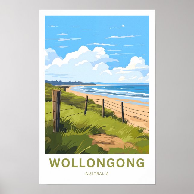 Wollongong Australia Travel Print Poster (Framsidan)