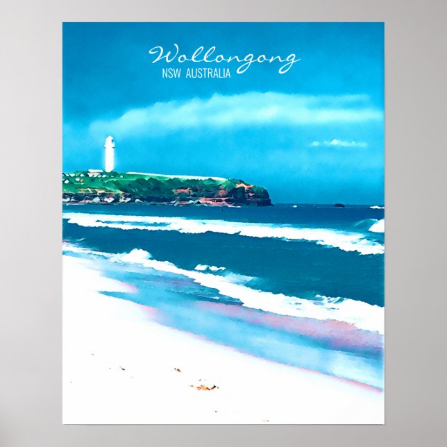 Wollongong Beach fythouse NSW Poster (Framsidan)