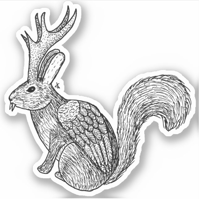 Wolpertinger Klistermärken (Framsida)
