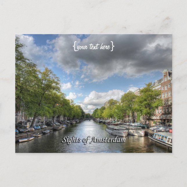 Wolvenstraat/Singel Canal, Amsterdams sikter Vykort (Framsida)