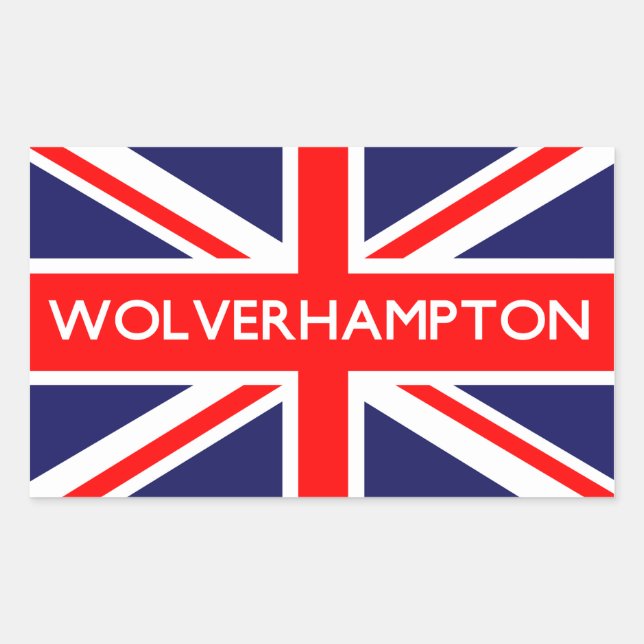 Wolverhampton : British Flagga Rektangulärt Klistermärke (Framsida)