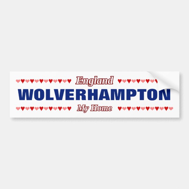 WOLVERHAMPTON - Mitt hem - EnglandHjärtan Bildekal (Framsidan)