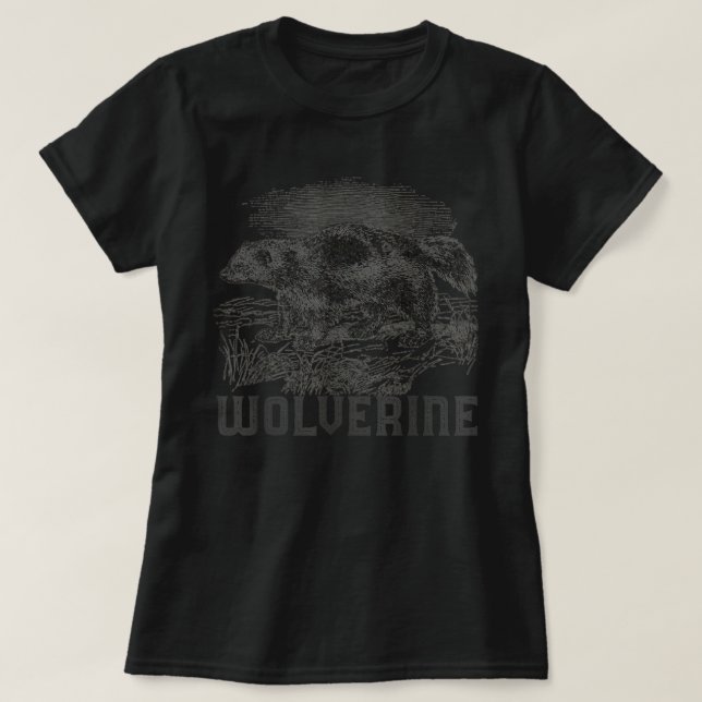Wolverine Art Vild Animal Skunk Bear Mammal Habita T Shirt (Design framsida)