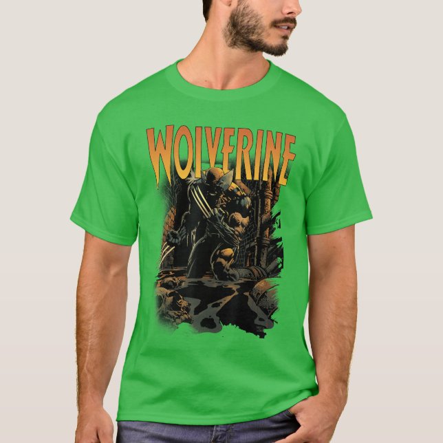 Wolverine serietidningsomslag tjej t shirt (Framsida)