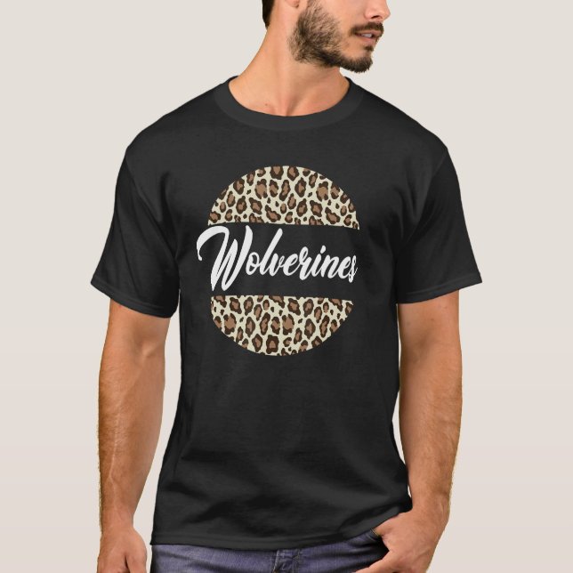 Wolverines High School Mascot Sports Team Women's T Shirt (Framsida)