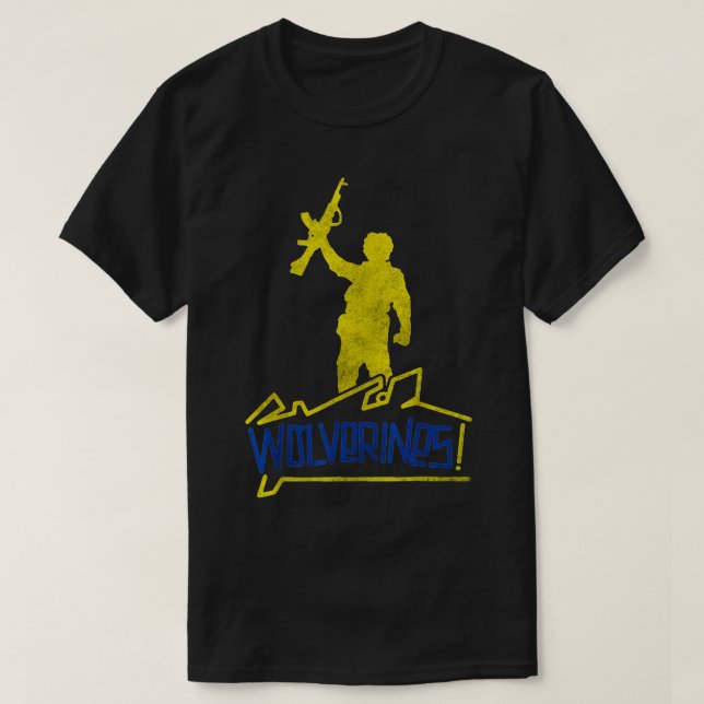 Wolverines stöder Ukraina, jag står med Ukraina U T Shirt (Design framsida)