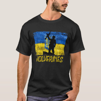 Wolverines Support Ukraina,Ukraina Wolverines Kärl T Shirt