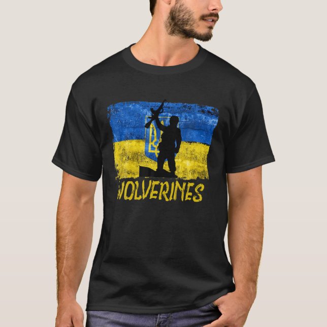 Wolverines Support Ukraina,Ukraina Wolverines Kärl T Shirt (Framsida)