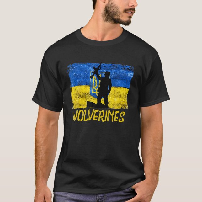 Wolverines Support Ukraina,Ukraina Wolverines Kärl T Shirt (Framsida)