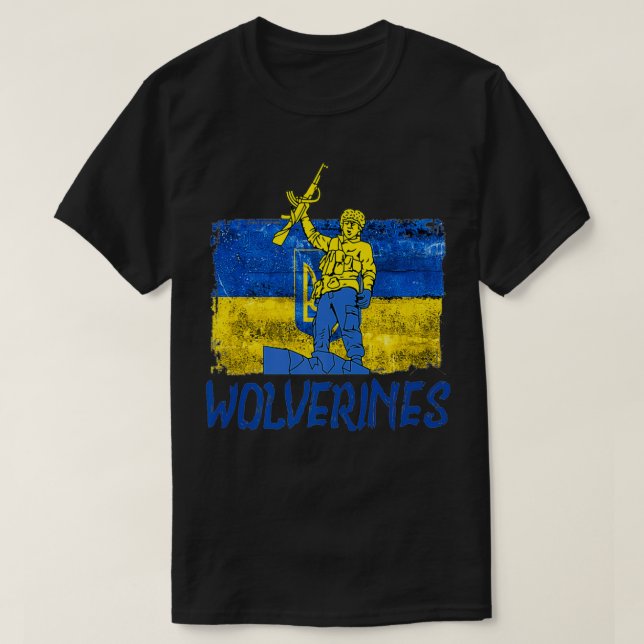 Wolverines Support Ukraina,Ukraina Wolverines Kärl T Shirt (Design framsida)