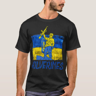 Wolverines Support Ukraina,Ukraina Wolverines Kärl T Shirt