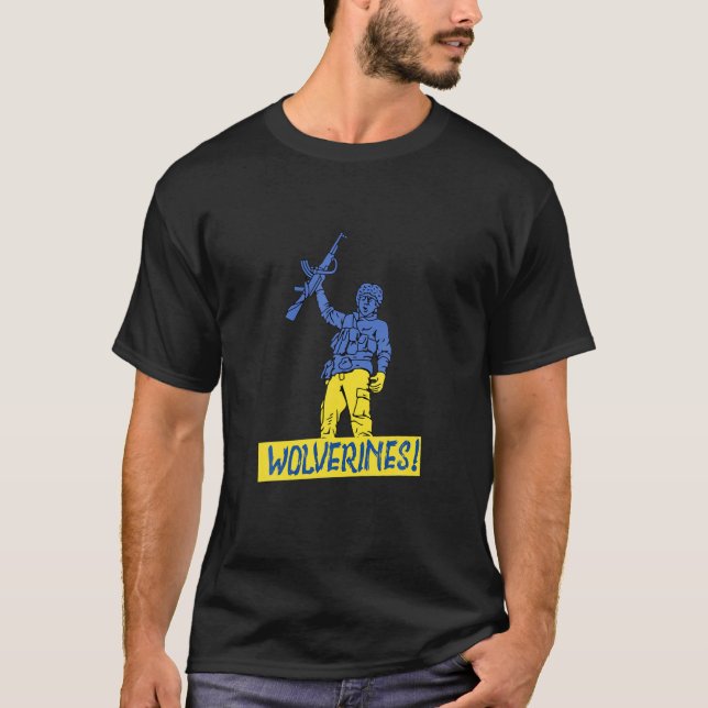 Wolverines Support Ukraina,Ukraina Wolverines Kärl T Shirt (Framsida)