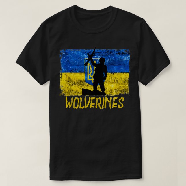 Wolverines Support Ukraina,Ukraina Wolverines Kärl T Shirt (Design framsida)