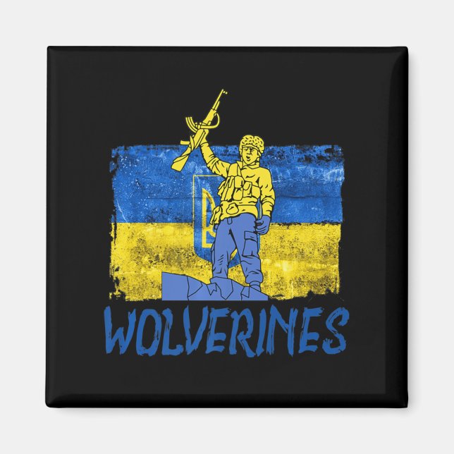 Wolverines Support UkrainaUkraina Wolverines Kärle Magnet (Framsidan)