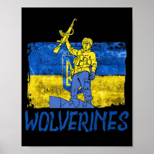 Wolverines Support UkrainaUkraina Wolverines Kärle Poster