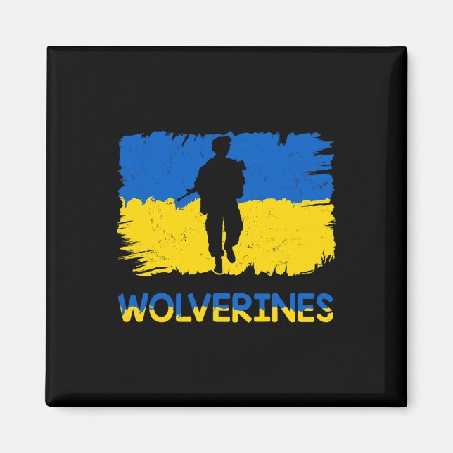 Wolverines Support Ukraine Support Ukraine Stand W Magnet (Framsidan)