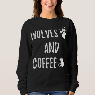 Wolves and Coffee funny cute wolf wild lover theme T Shirt