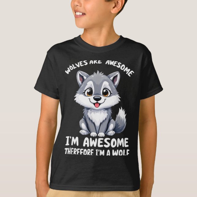 Wolves Are Awesome Funny Wolf Gif Zookeeper  T Shirt (Framsida)