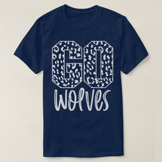 Wolves Team Mascot School Spirit Game Night Leopar T Shirt (Design framsida)