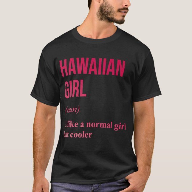 Woma Hawaiian Girl Rosa Kärlek State Hawaii Island T Shirt (Framsida)