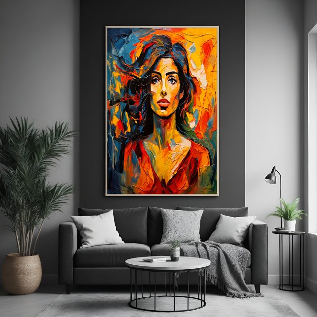 Woman Abstrakt Porträtt Art, djärv uttryckssymbol Poster (Skapare uppladdad)