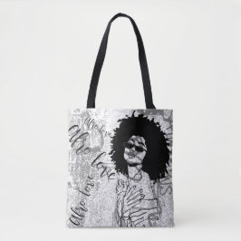 Woman Afro kärlek graffiti Tygkasse